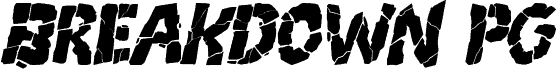 Anteprima del carattere Breakdown PG Italic