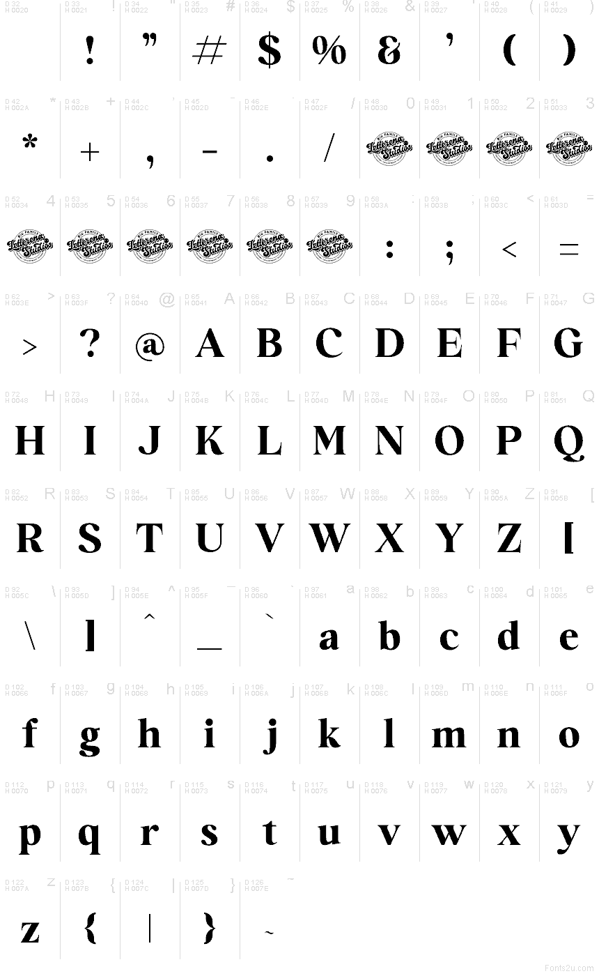 Basis-Lateinisch - Zeichentabelle