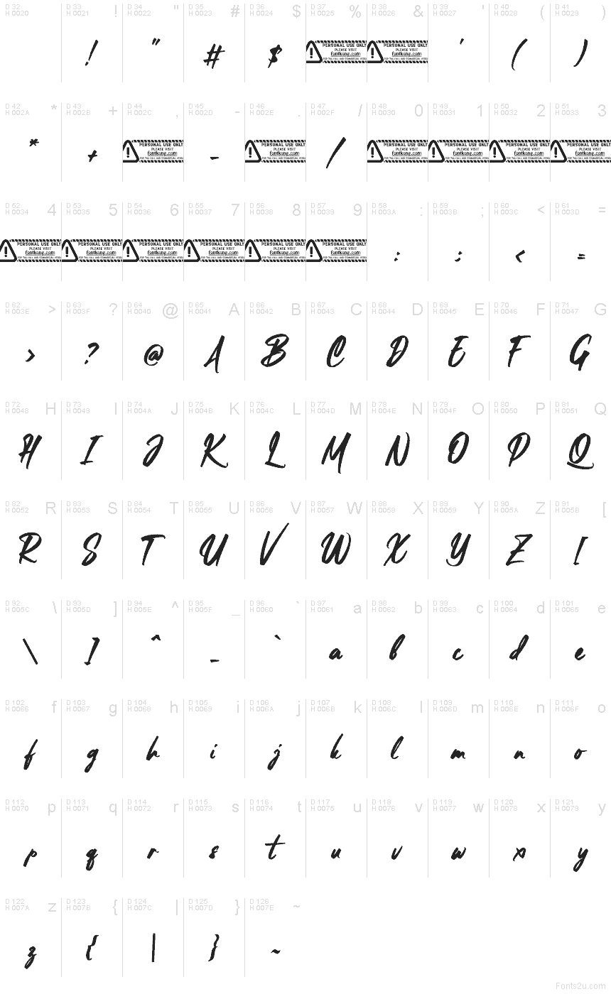 Basic Latin - charmap