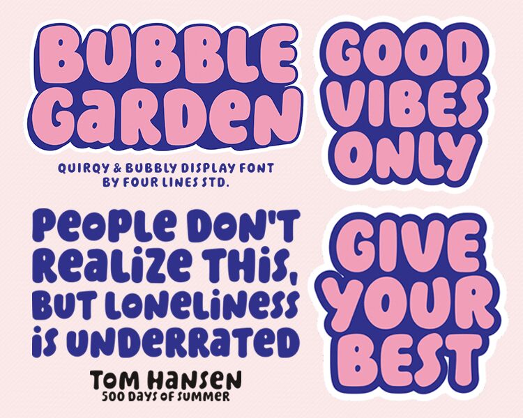 Bubble Garden Czcionka