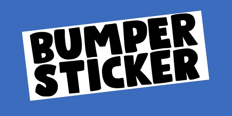 Bumper Sticker Druh písma