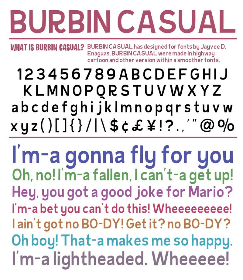 Burbin Casual NC 字体