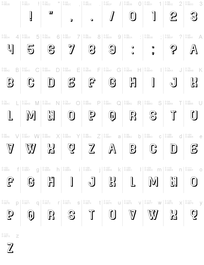 Byzantia Hollow Regular font