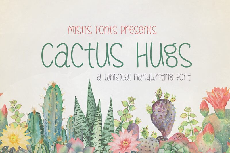Cactus Hugs Schriftart