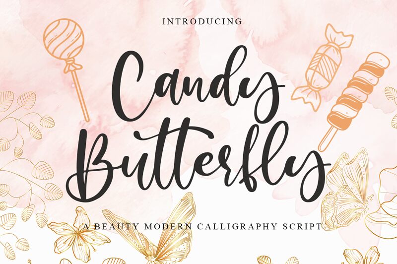 Candy Butterfly Schriftart