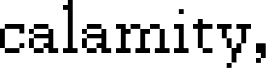 Preview of the calamity, Regular font