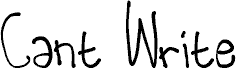 Can't Write font