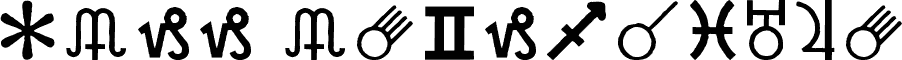 Preview of the Carr AstroDings font