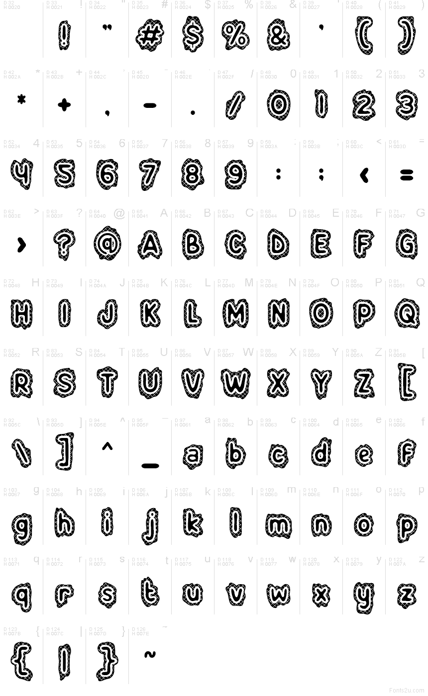 Basis-Lateinisch - Zeichentabelle
