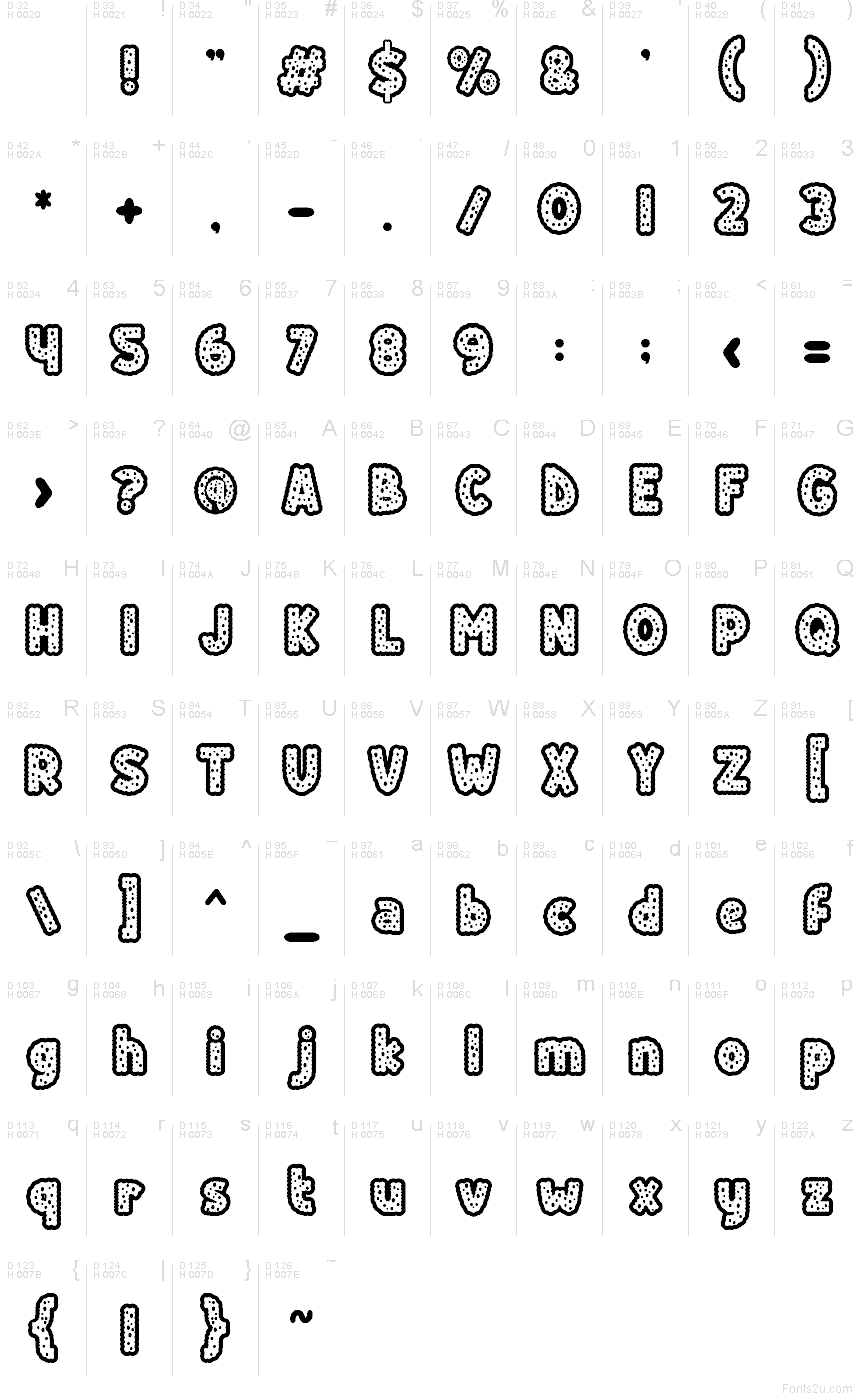 Basis-Lateinisch - Zeichentabelle