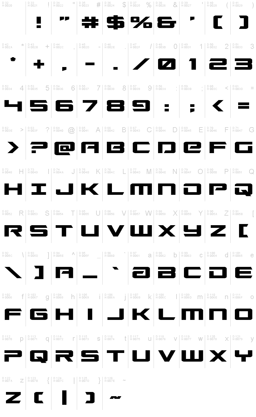 Captain Falcon Expanded font | Fonts2u.com