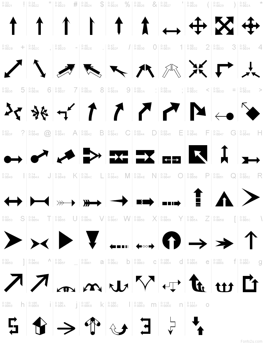 Carr Arrows (filled) font