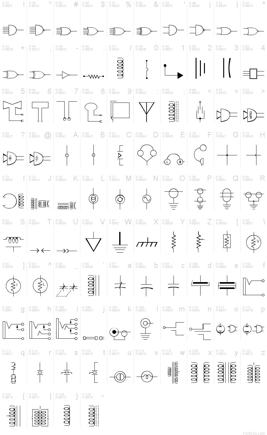 Carr Electronic Dingbats Font 