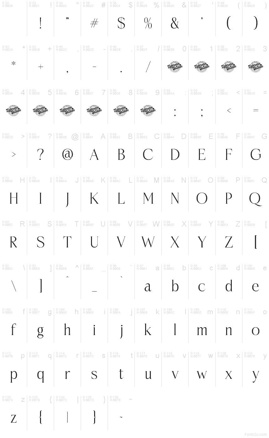 Basis-Lateinisch - Zeichentabelle