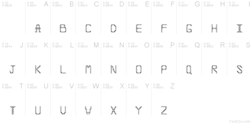 基本ラテン文字 - 文字マップ
