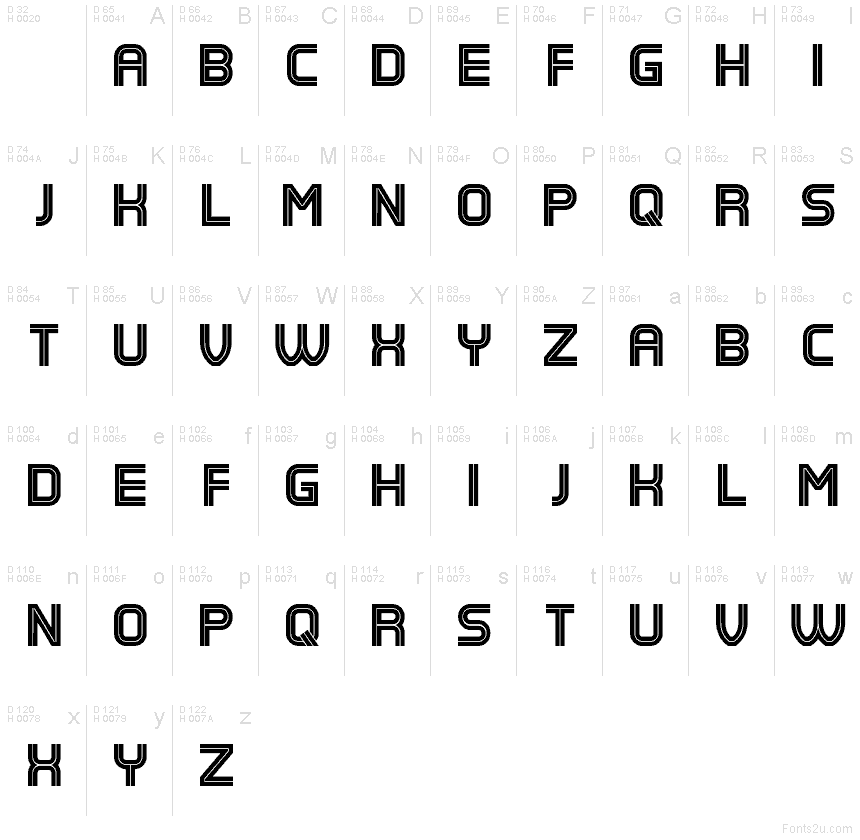 Basis-Lateinisch - Zeichentabelle