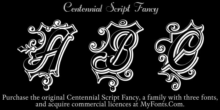 CentennialScriptFancy Three Carattere
