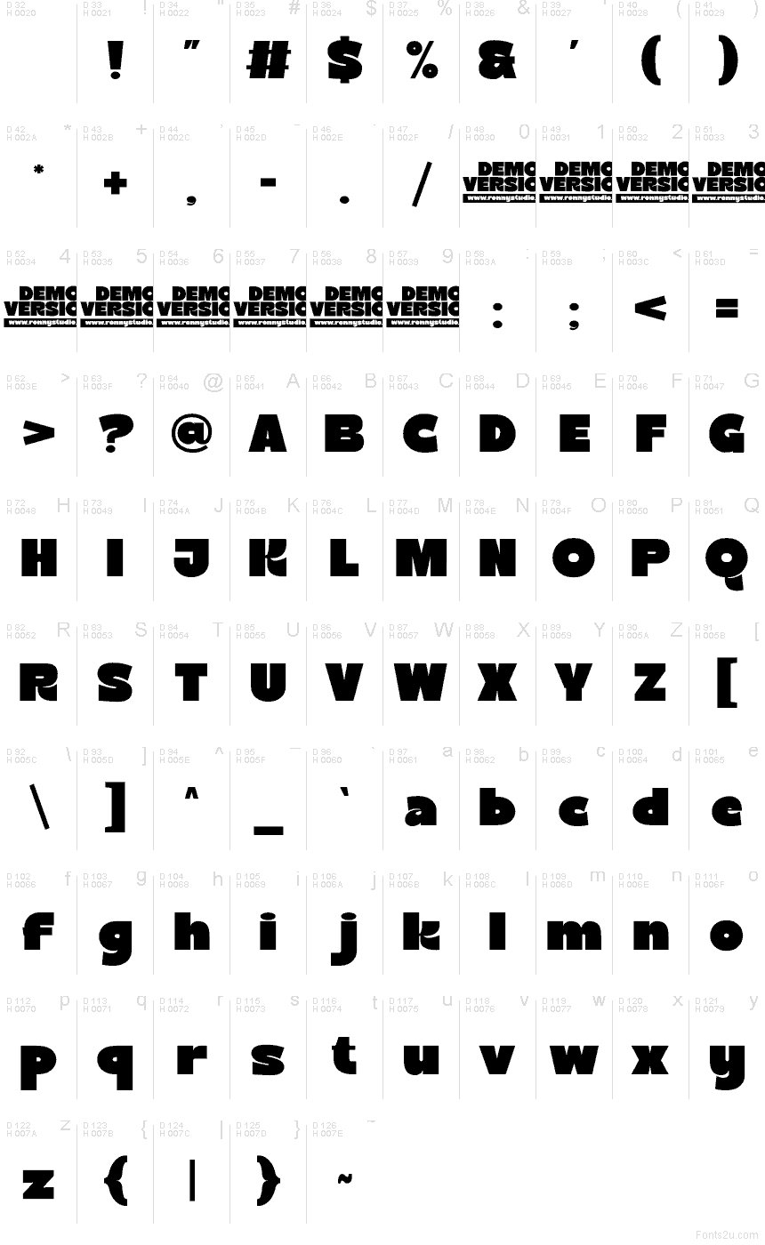 Basic Latin - charmap