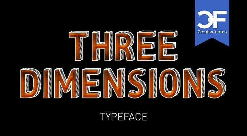 CF Three Dimensions Schriftart