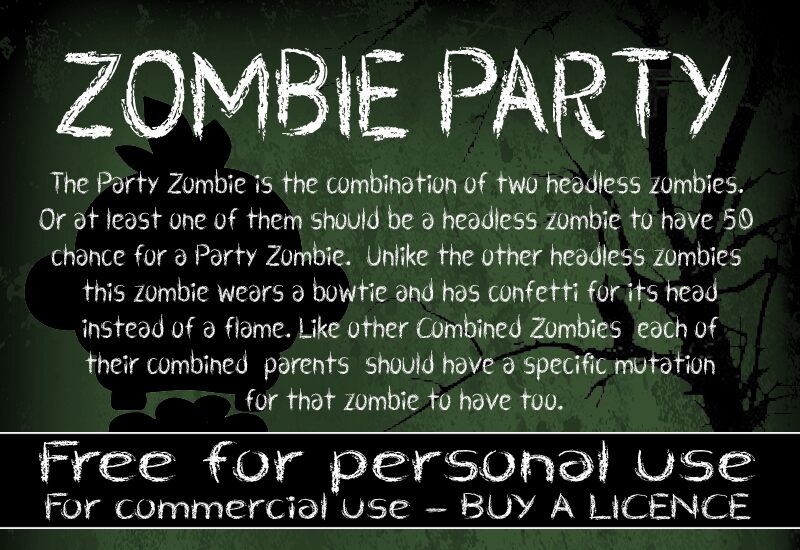 CF Zombie Party Carattere