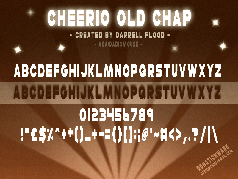 Cheerio Old Chap Druh písma