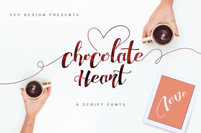 Chocolate Heart Schriftart