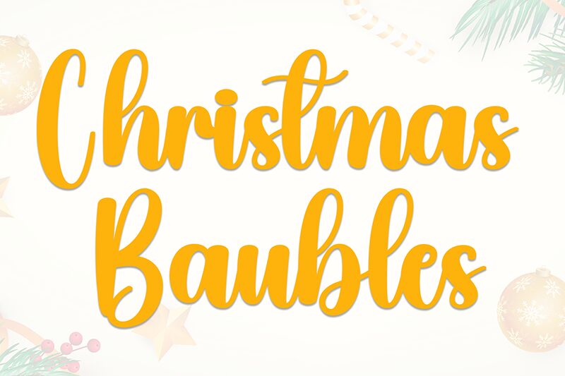 Christmas Baubles Druh písma