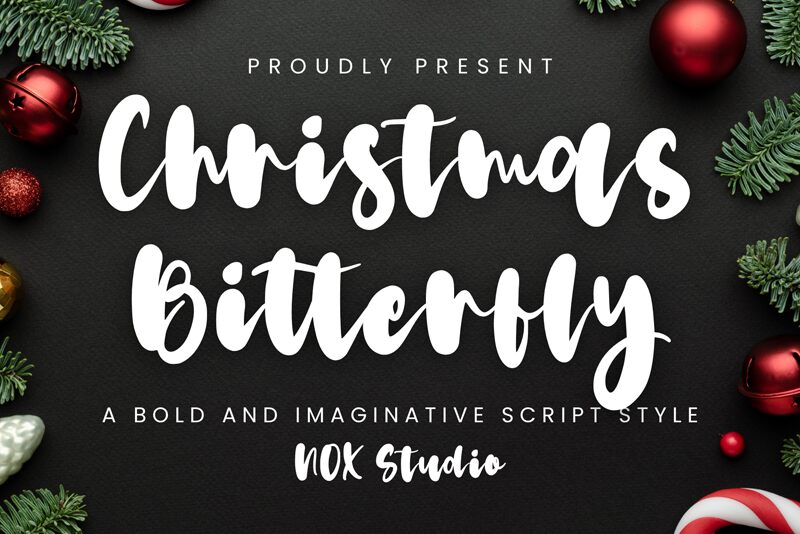 Christmas Bitterfly Schriftart