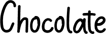 Preview of the ChocolateRegular font