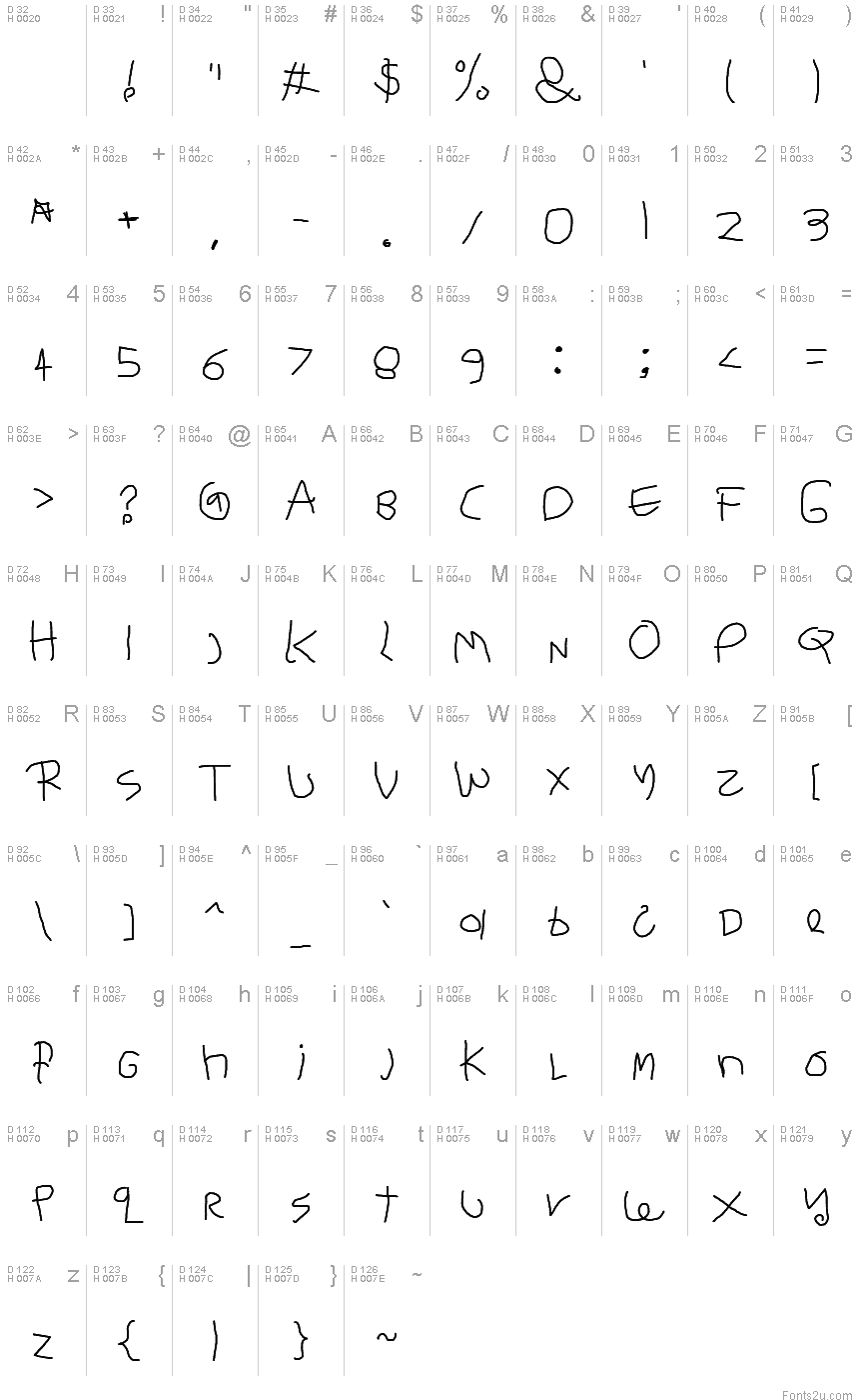 Child's Handwriting font | Fonts2u.com