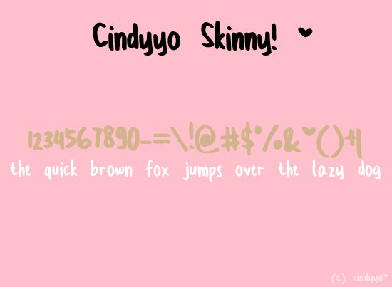 CindyyoSkinny Font