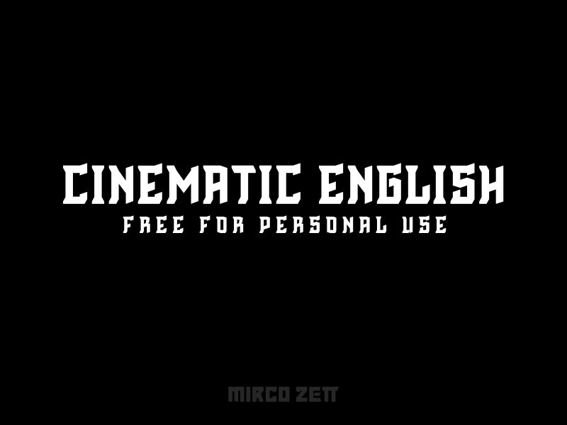 Cinematic English Czcionka