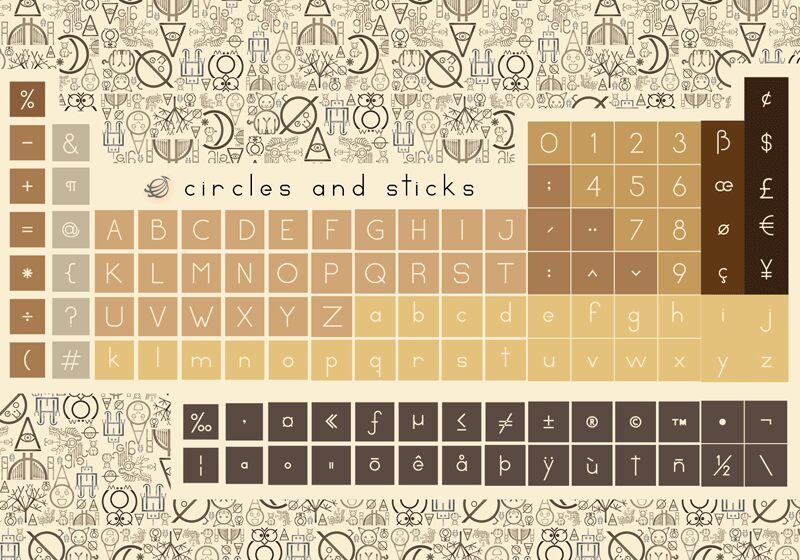 circles and sticks Czcionka