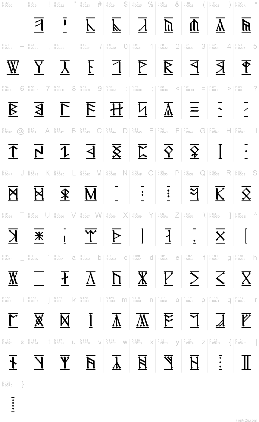 Cirth Erebor 1 font | Fonts2u.com