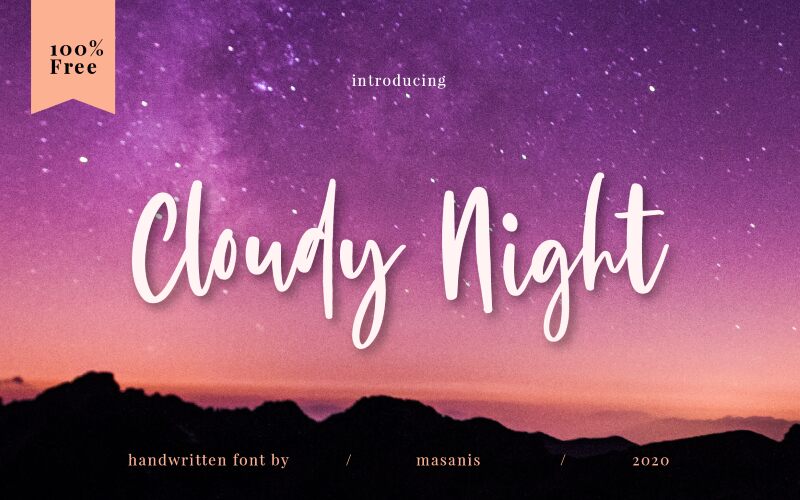 Cloudy Night Czcionka