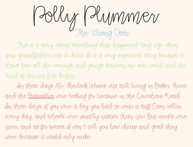 CLRPollyPlummer Font