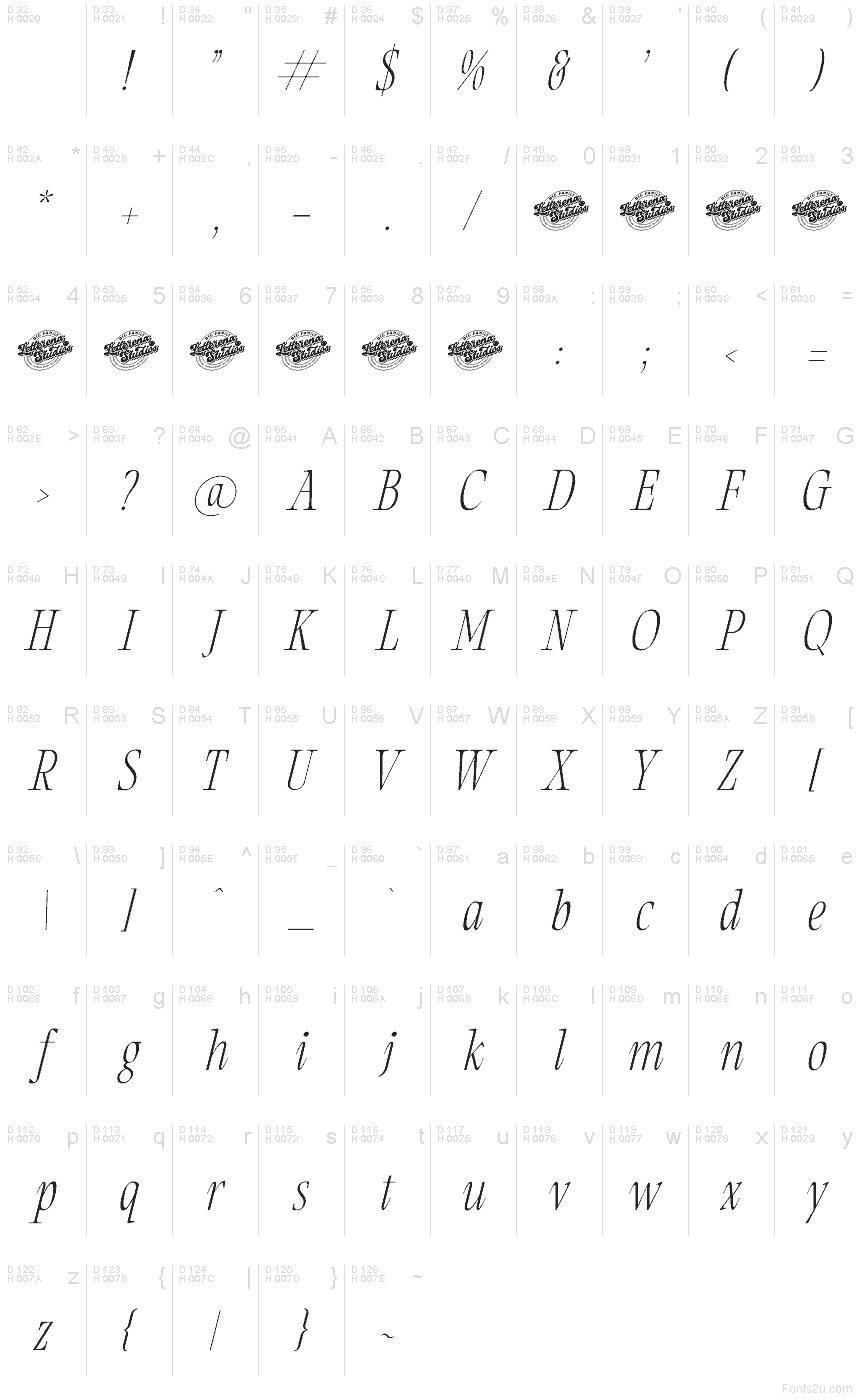 Basis-Lateinisch - Zeichentabelle