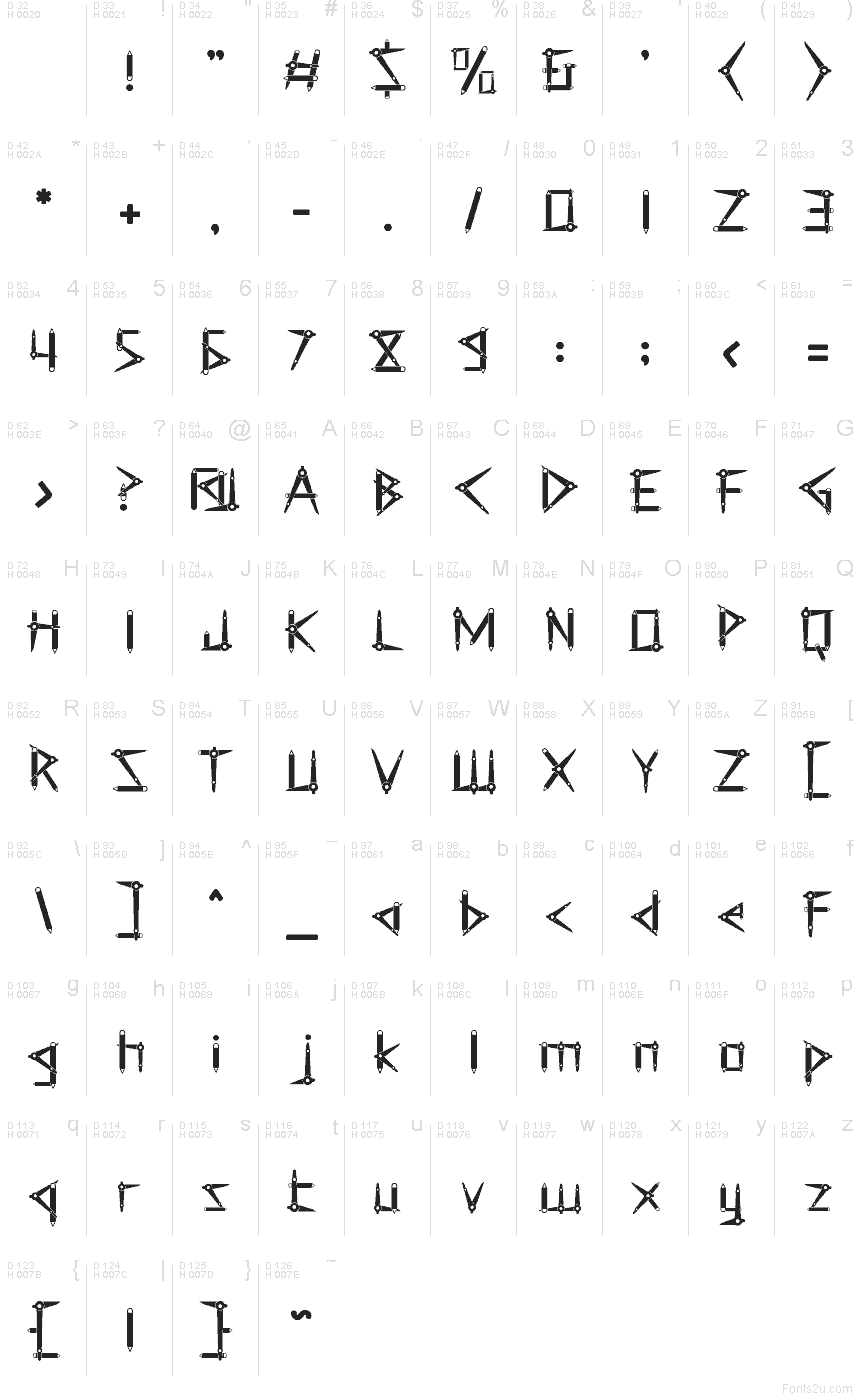 Basis-Lateinisch - Zeichentabelle