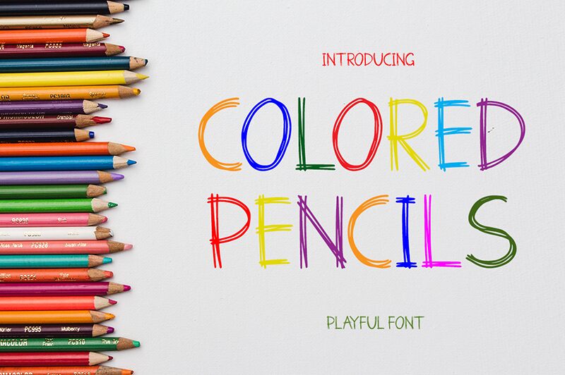COLORED PENCILS Schriftart