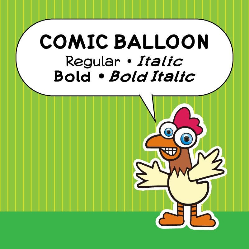 Comic Balloon Italic — Prezentace písma