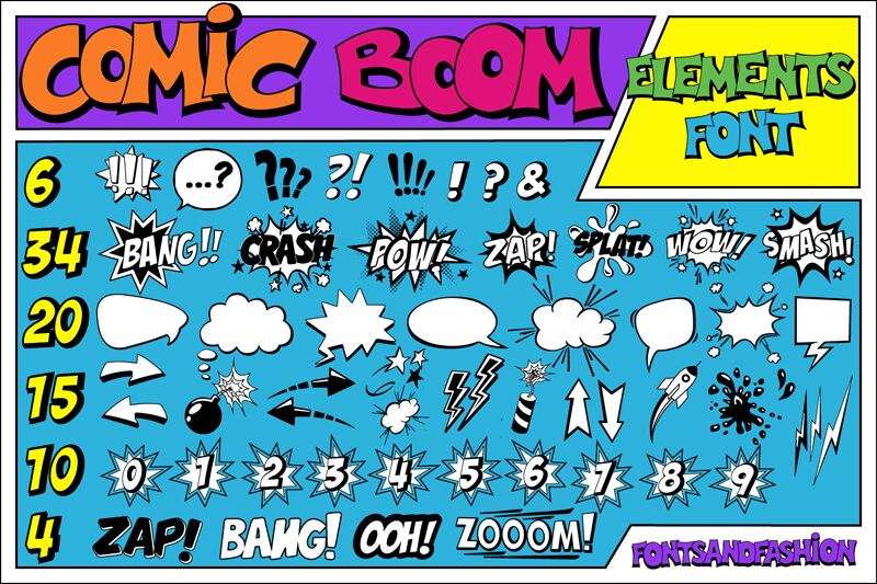 Comic Boom Elements Czcionka