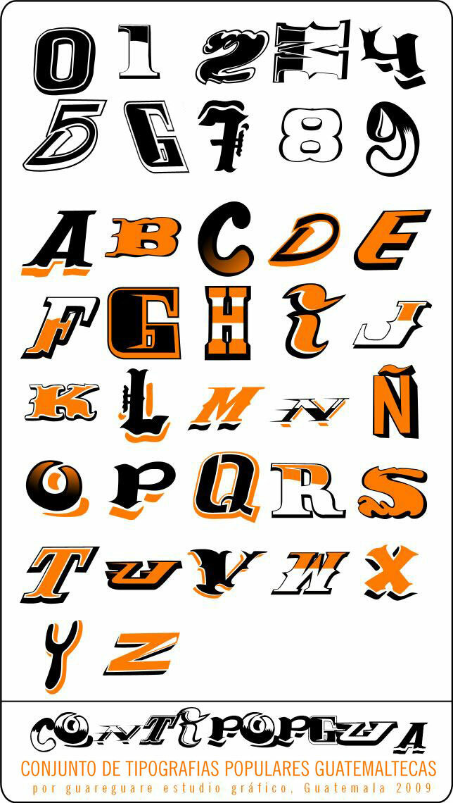 CONTIPOPGUA Czcionka