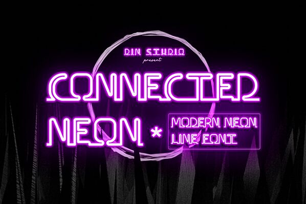 Connected Neon Schriftart