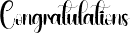 Preview of the Congratulations font