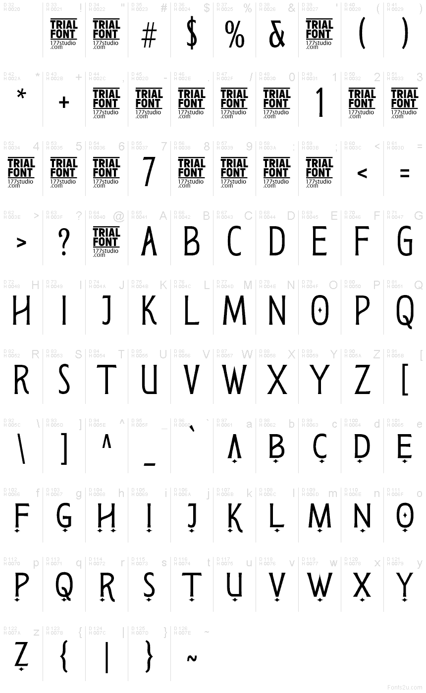 Basis-Lateinisch - Zeichentabelle