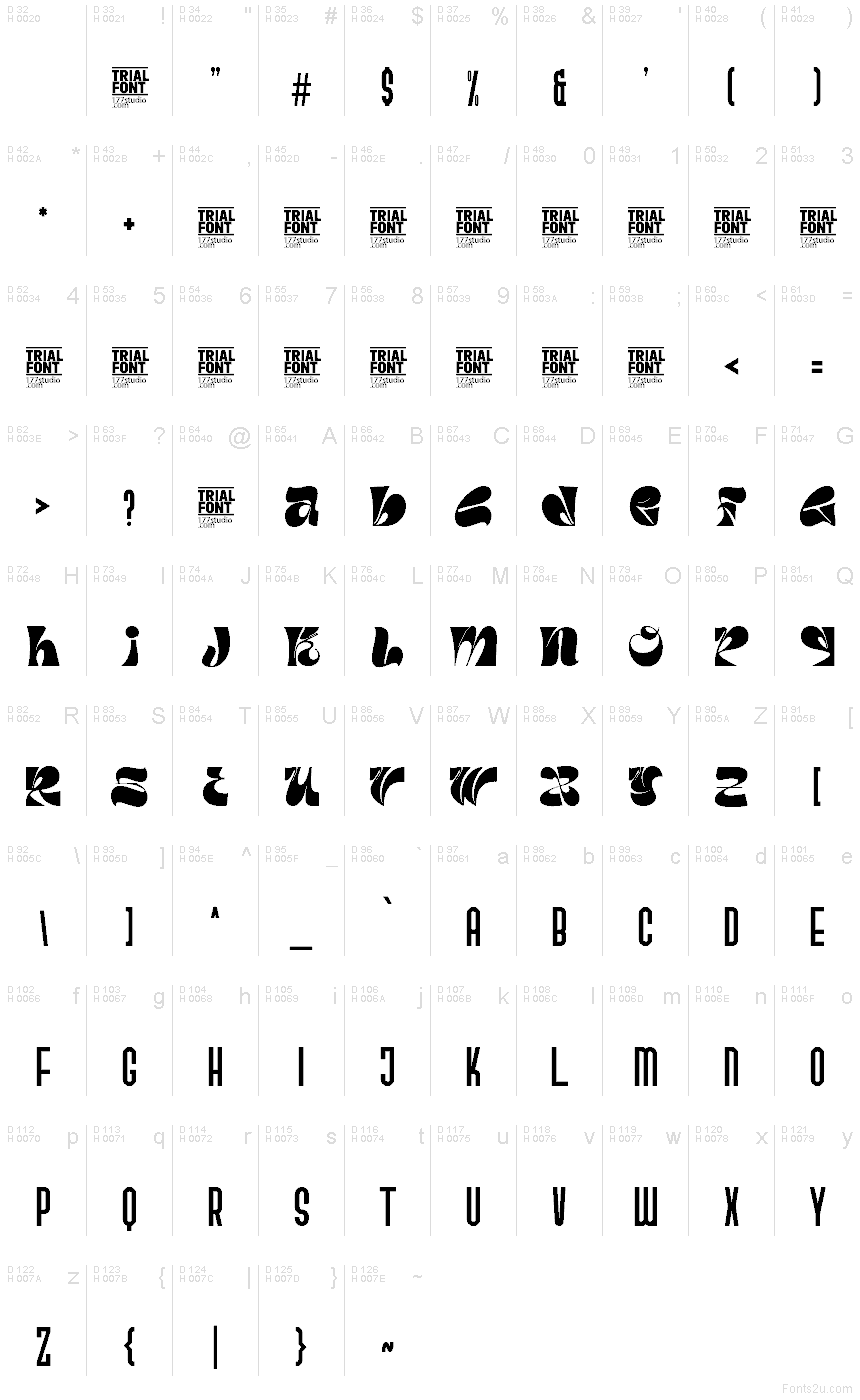 Basic Latin - charmap