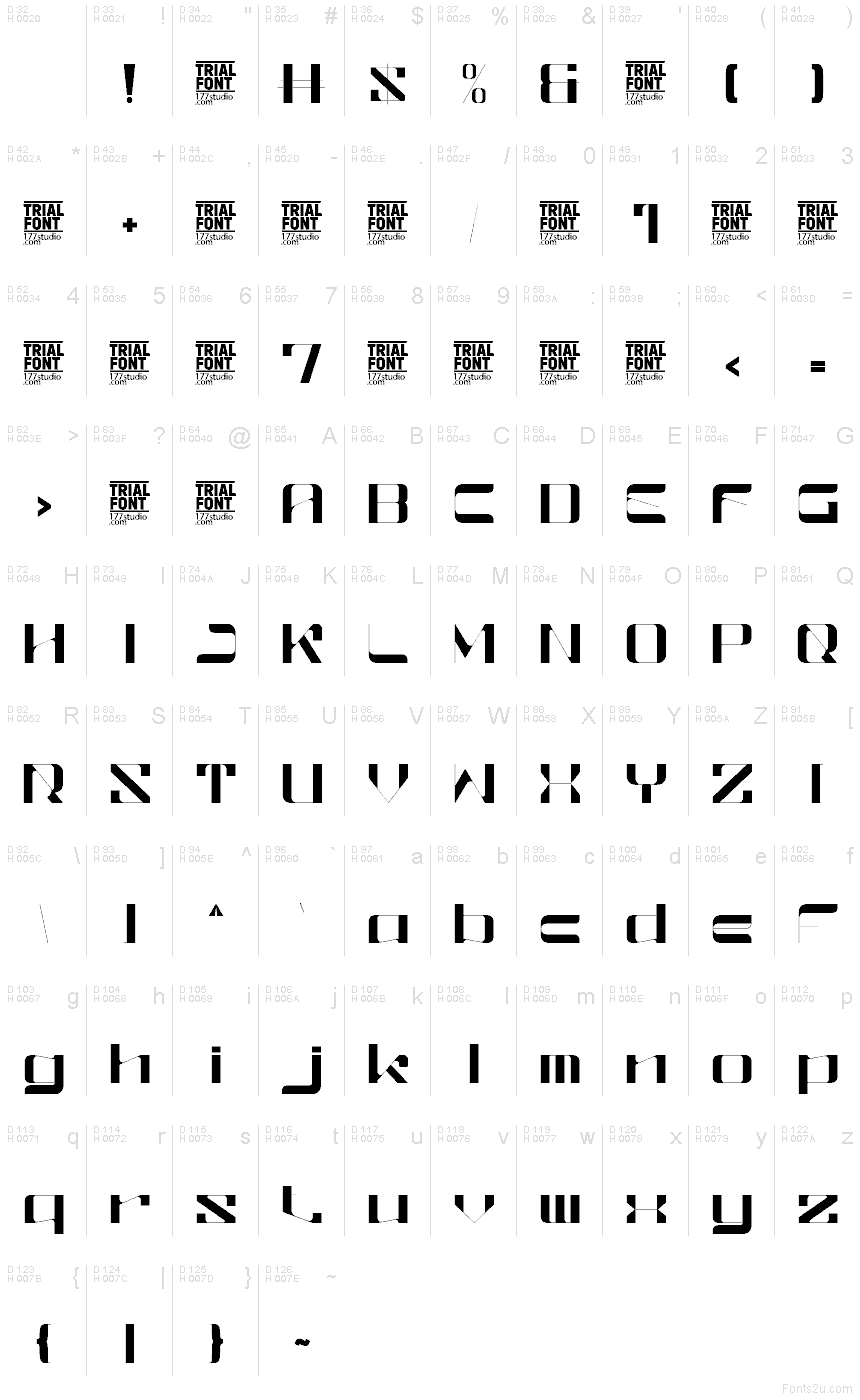 Basis-Lateinisch - Zeichentabelle