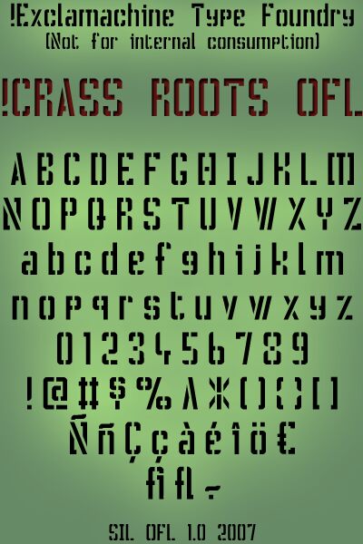!CRASS ROOTS OFL Schriftart
