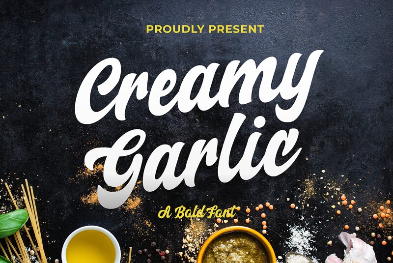 Creamy Garlic Script — Presentación de la fuente