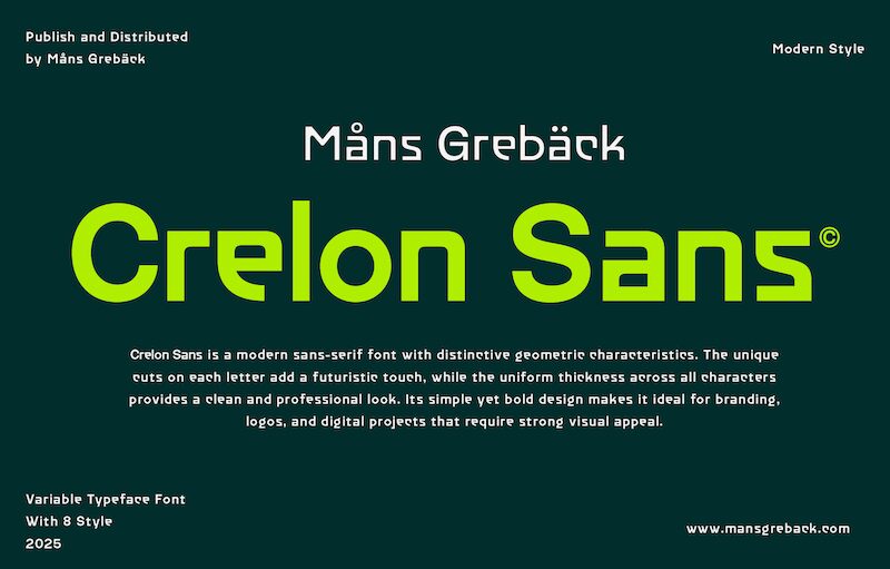 Crelon Sans Schriftart